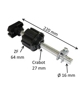 Embout télescopique ZF64 avec tige 16 mm