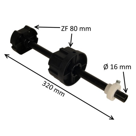 Embout télescopique pour tube ZF80 avec tige 16 mm