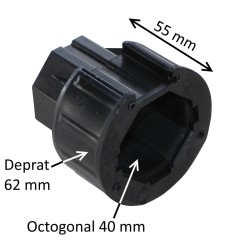 Manchon d'adaptation octogonal 40 mm – rond 62 mm