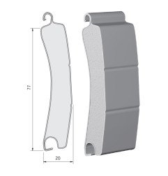Lame ALU 77 x 20 mm rainurée 2 faces - blanc (2 mètres)