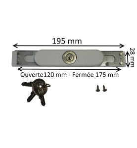 Serrure à canon rond blanche pour volet roulant