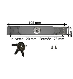 Serrure à canon rond grise pour volet roulant