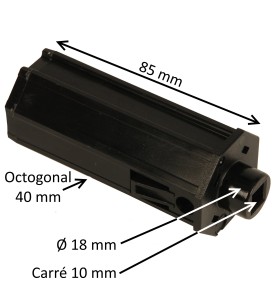 Embout octogonal de 40 mm – nez carré 10 mm