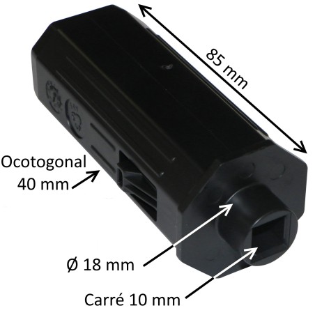 Embout octogonal 40 mm – carré 10 mm