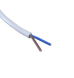 Câble HO5VVF 2 x 1mm² souple blanc - Vendu au mètre