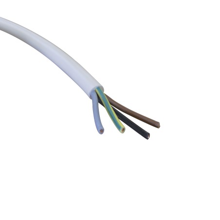 Câble HO5VVF 4 x 1mm² souple blanc - Vendu au mètre