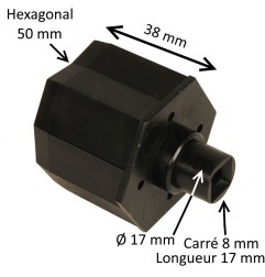 Embout hexagonal 50 mm – nez carré 8 mm