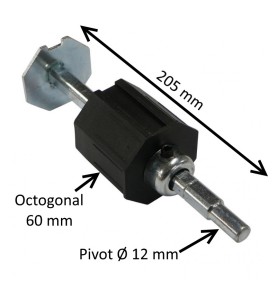 Embout télescopique octogonal 60 mm et tige 12 mm