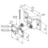 Kit patte de support et pivot carré 10 mm avec trous M6