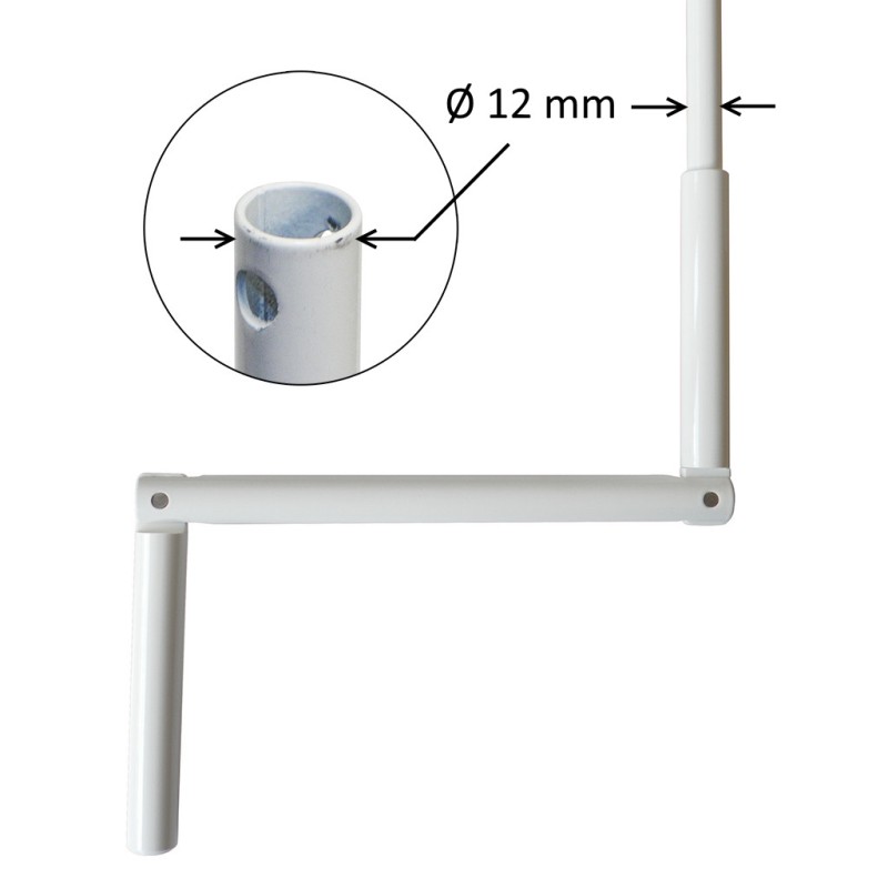 Manivelle Ø12 mm laqué blanc premium Manivelle Ø12 mm laqué blanc premium