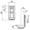 Sortie de caisson 45° pour angle de caisson E:Mâle D10 S:C6