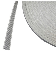 Sangle polyester 20 mm gris et blanc (le mètre)