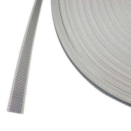 Sangle polyester 20 mm gris et blanc (le mètre)