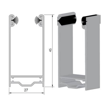 Coulisse tradi ZF blanche 45 x 27 mm (2 mètres)