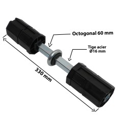 Embout octogonal 60 mm pour double volet roulant