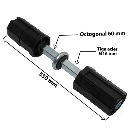 Embout octogonal 60 mm pour double volet roulant