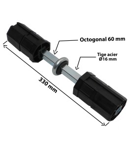 Double embout télescopique octogonal 60 mm