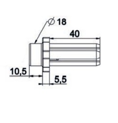 Moyeu collerette H5.5 téton Ø 18