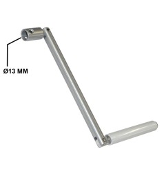 Poignée de manivelle aluminium blanc Ø 13 mm