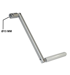 Poignée de manivelle aluminium blanc Ø 13 mm