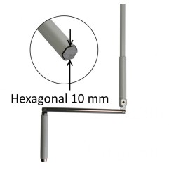 Manivelle hexagonal de volet roulant - gris clair