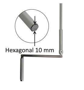 Manivelle hexagonal de volet roulant - gris clair