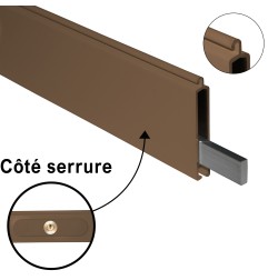 Lame finale + serrure marron L1490 mm extérieure