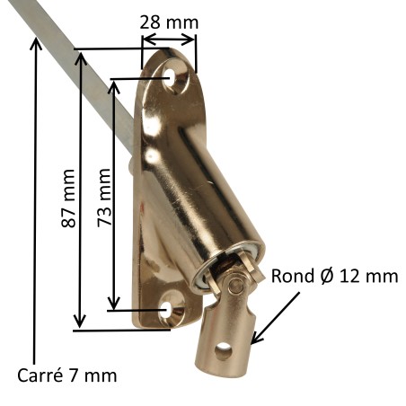 Sortie de caisson 45° et 90° E:D12 S:C7 Lg 350 mm