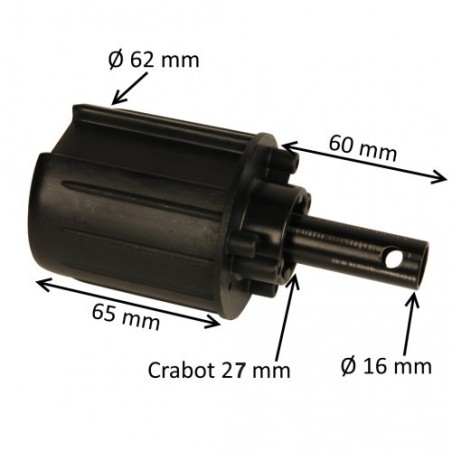 Embout rond Ø 62 mm avec tige 16 mm