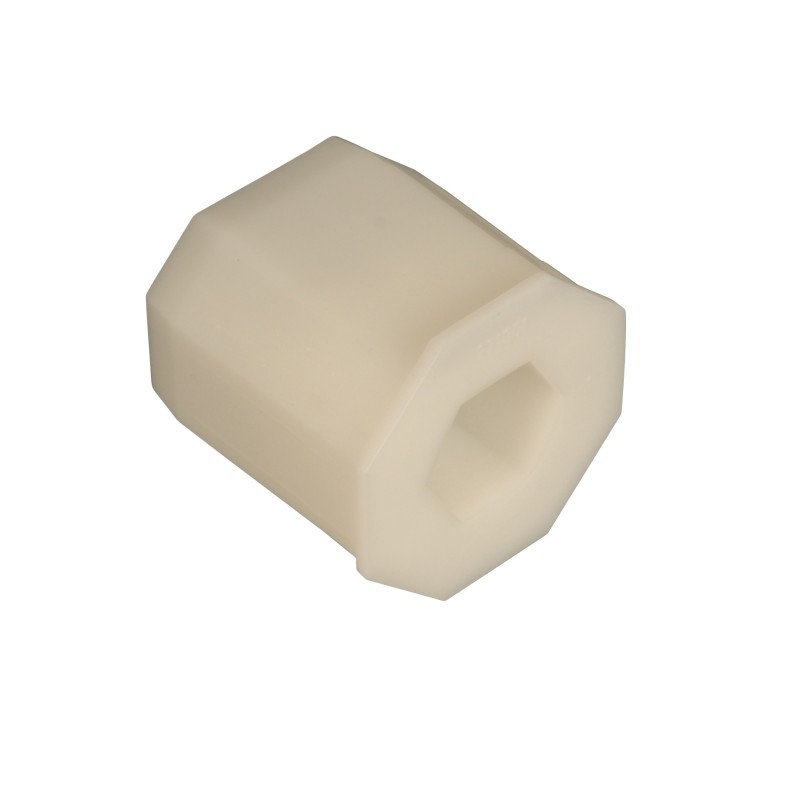 Embout PVC pour tube octogonal 40 mm - Long 38 mm et Hexagonal de 18 mm intérieur du trou.