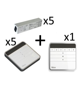 Kit radio pour 5 volets : 5 W1 + 5 récepteurs TT1N + 1 W6