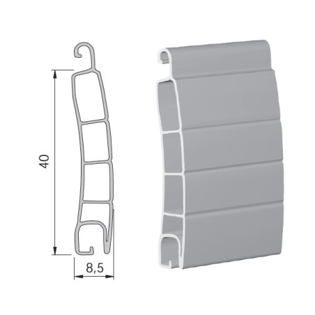 Lame volet roulant PVC 40 ajourée - blanc