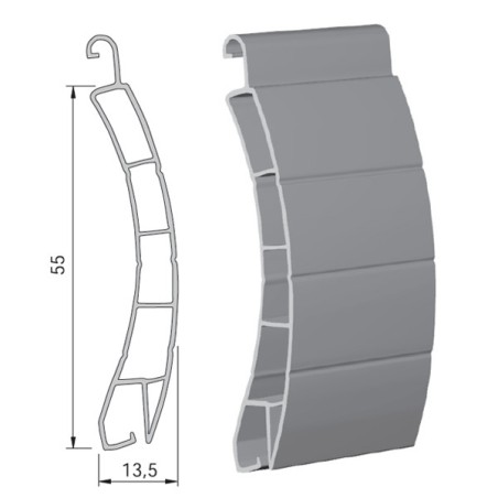 Lame volet roulant PVC 55 ajourée - blanc