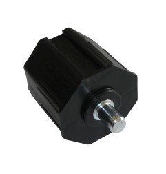 Embout octogonal 60 mm avec pivot acier Ø 12 mm ou diamètre 12mm