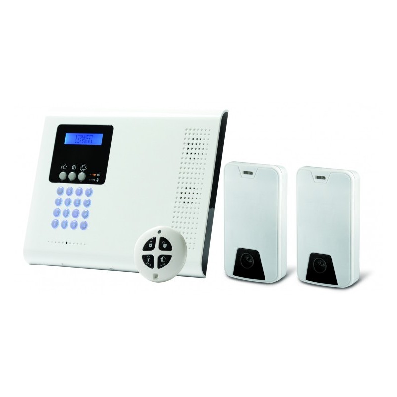 Kit Centrale iConnect 4G/IP avec 2 détecteurs IRP et une télécommande Kit Centrale iConnect 4G/IP avec 2 détecteurs IRP et une télécommande