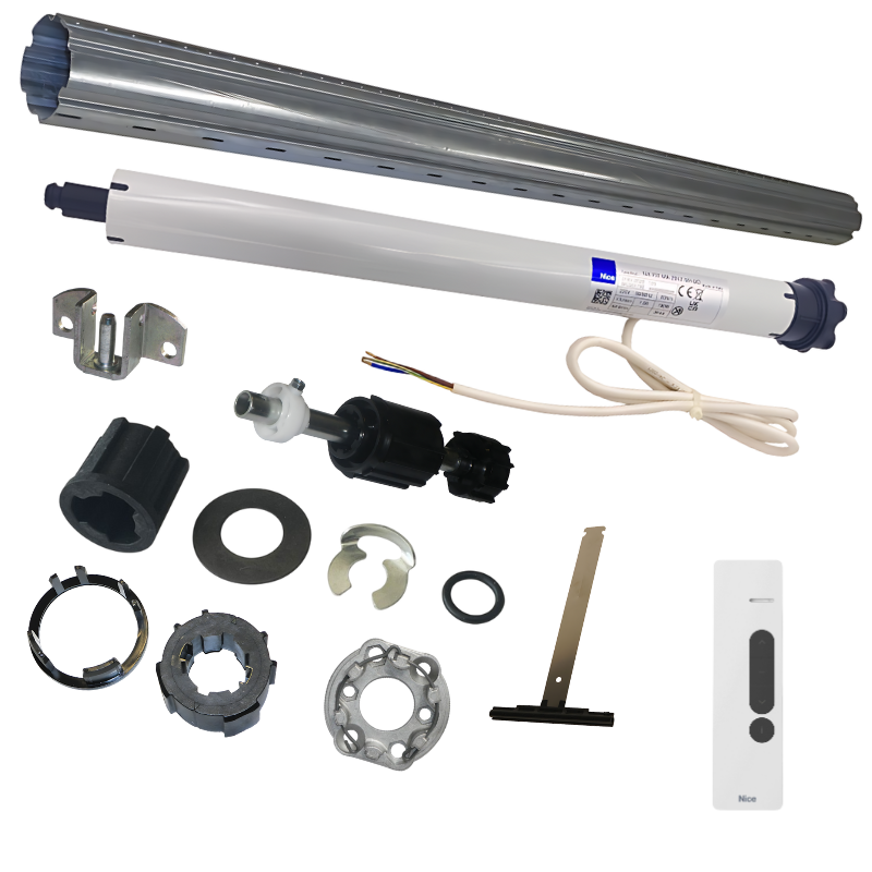 Kit axe motorisé tube ZF54 2 m et moteur Nice Next Fit MA 20 Nm 17 tours/min