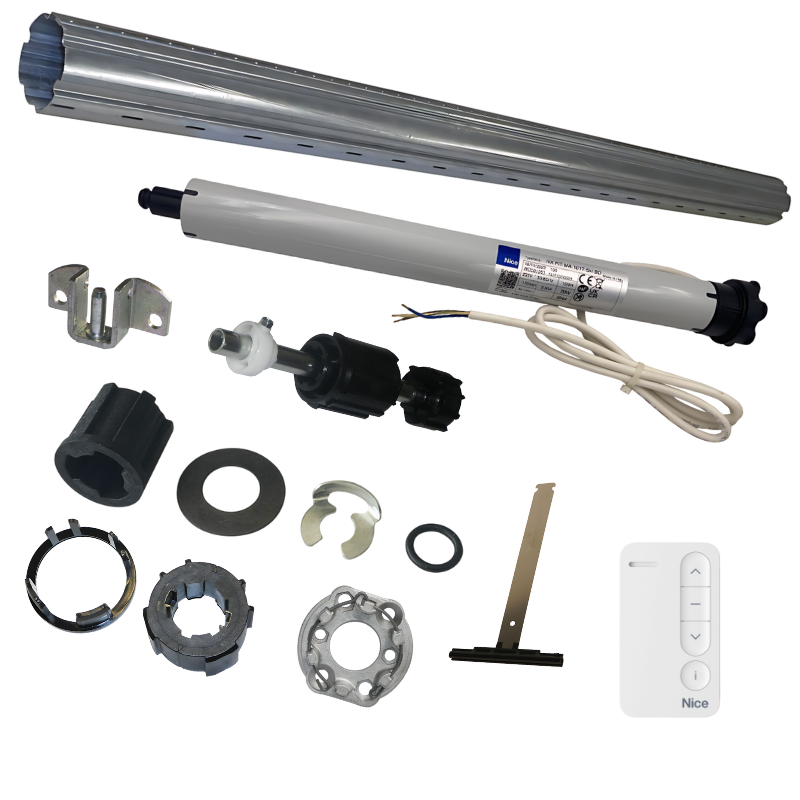 Kit axe motorisé tube ZF54 2 m et moteur Nice Next Fit MA 10 Nm 17 tours/min