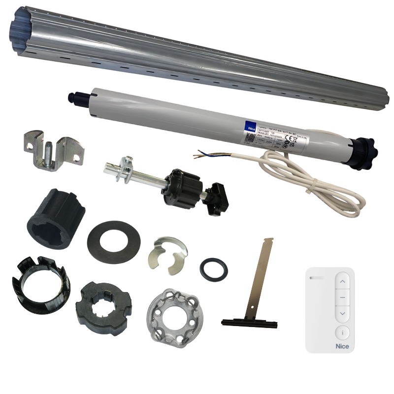 Kit axe motorisé tube ZF64 2 m et moteur Nice Next Fit MA 10 Nm 17 tours/min