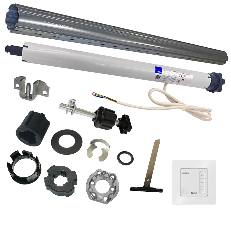 Kit axe motorisé tube ZF64 2 m et moteur Nice Next Fit MA 20 Nm 17 tours/min