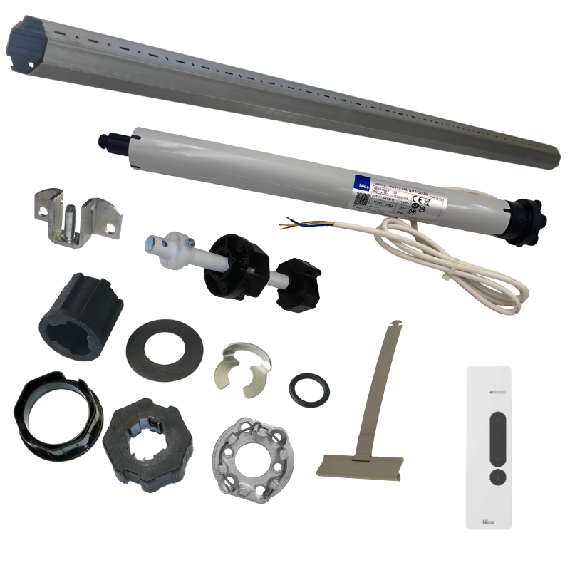 Kit axe motorisé tube OCTO 60 2 m et moteur Nice Next Fit MA 10 Nm 17 tours/min