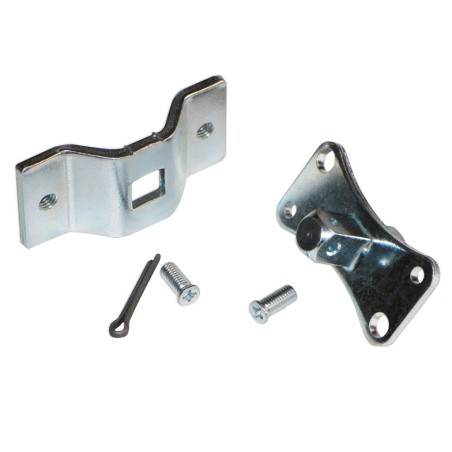 Pivot carré 10 mm et bride avec trous M6 pour moteur Nice ERA M