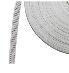 Sangle polyester 14 mm gris et blanc (le mètre)