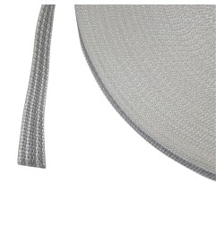 Sangle polyester 20 mm gris et blanc (le mètre)