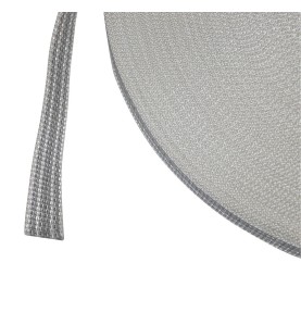 Sangle polyester 20 mm gris et blanc (le mètre)