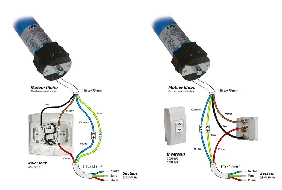 Schéma câblage moteur LEC3060