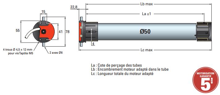 Dimensions moteur SIMU T5