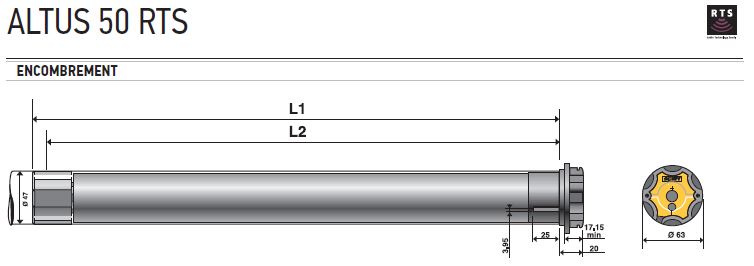 Encombrement ALTUS 50 RTS